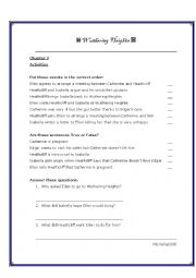 English Worksheet: Wuthering Heights reader Chapter 7 worksheet