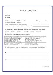 English Worksheet: Wuthering Heights reader Chapter 8 worksheet