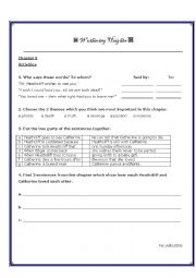 English Worksheet: Wuthering Heights reader Chapter 8 worksheet