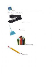 English Worksheet: School objects