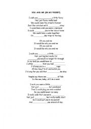 English Worksheet: You and me song