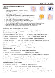 English Worksheet: Parts of the body