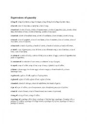 English Worksheet: Expressions of quantity