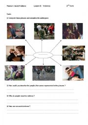 English Worksheet: L9 VIOLENCE