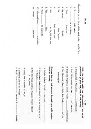 English Worksheet: TO BE Simple present: Exercises