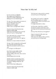 English Worksheet: Piano_Man_Billy_Joel