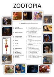 English Worksheet: ZOOTOPIA - updated