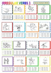 English Worksheet: IRREGULAR VERBS 3