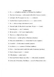 English Worksheet: Word form exercise