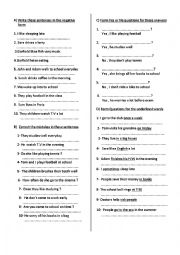 English Worksheet: Pr. Simple exercises 