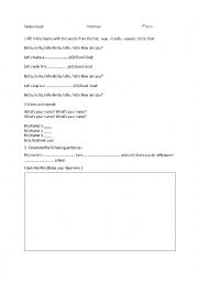 English Worksheet: third hour activity