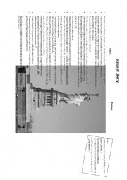 English Worksheet: NYC, Statue of Liberty, Present perfect progressive, Creative