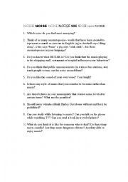 English Worksheet: NOISE