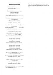 English Worksheet: Rihanna- Diamond