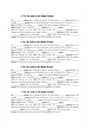 English Worksheet: simple present for 7th form