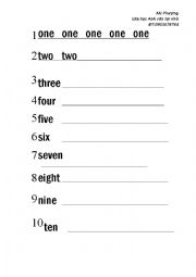 English Worksheet: Writing 1 - 10