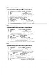 English Worksheet: short test on present simple and continuous
