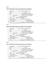 short test on present simple and continuous