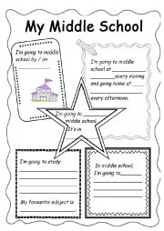 English Worksheet: my middle school