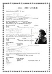 English Worksheet: Adele-set fire to the rain