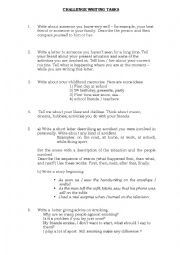English Worksheet: PET / FCE writing tasks