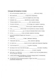 English Worksheet: ing-ed