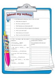 English Worksheet: My school