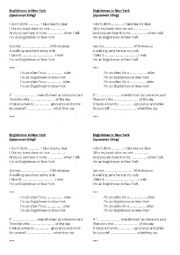 English Worksheet: Sting-Englishman in NY