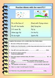 English Worksheet: Practise some idioms with the word FLY