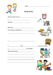 English Worksheet: My typical day