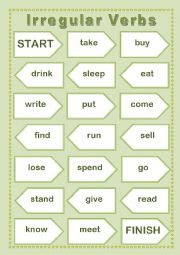 English Worksheet: Irregular Verbs Board Game