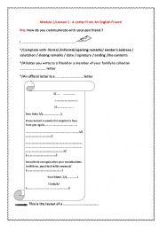 English Worksheet: A letter from an English friend