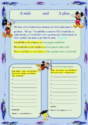 English Worksheet: Future Plans for making wishes true.  Interesting possibilities.