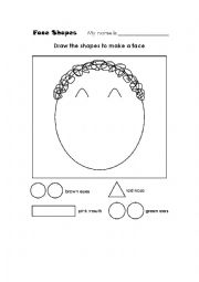 English Worksheet: faces shapes 