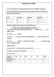 English Worksheet: revision for 8th form
