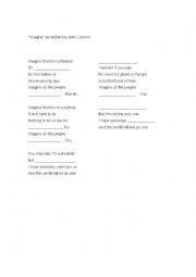 English Worksheet: Imagine