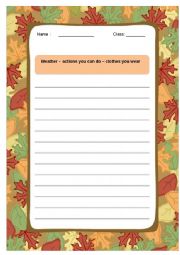 English Worksheet: Autumn time