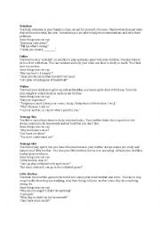 English Worksheet: Familly role play