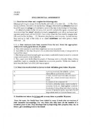 English Worksheet: Reading comprehension