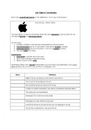 English Worksheet: Job Ad Vocabulary