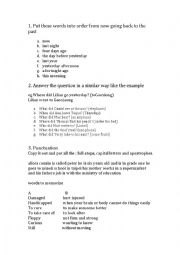 English Worksheet: Simple Past tense