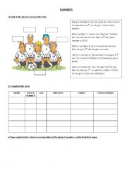 English Worksheet: numbers