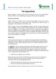 English Worksheet: The Appositives