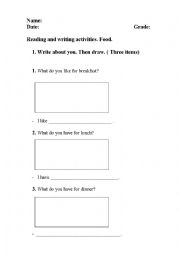 English Worksheet: What do you like for...?