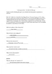 English Worksheet: Job Offer Listening Activity