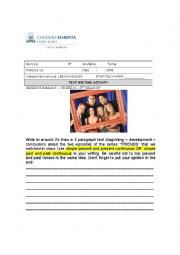 English Worksheet: Friends series writing activity