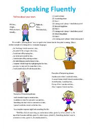 English Worksheet: Speaking Fluently (2 pages) 