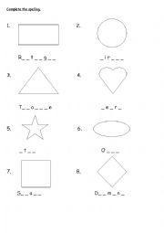 English Worksheet: Shape