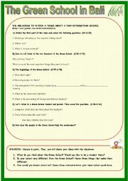 English Worksheet: The Green School in Bali