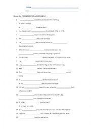 English Worksheet: Present Perfect Past Simple